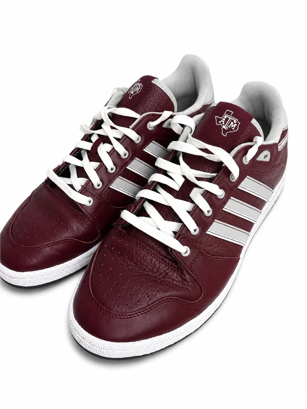adidas Maroon and White Low-Top Sneakers